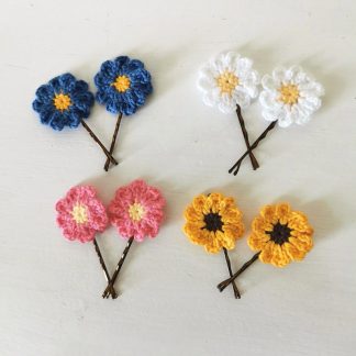 Crochet Flower Hairpins