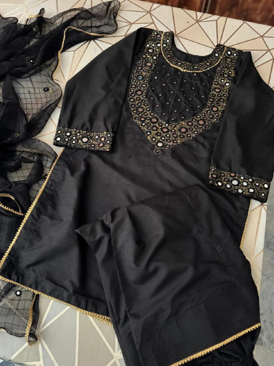 Black Mirror Work Salwar Kameez