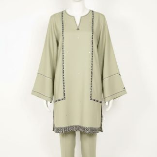 Olive Embroidered Suit