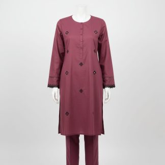 Maroon embroidered suit