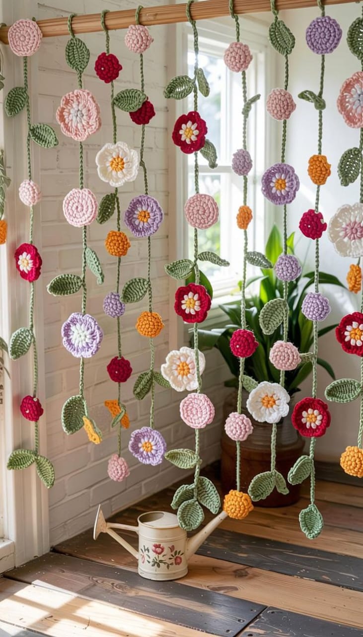 Crochet Floral Bell Hanging - Image 2