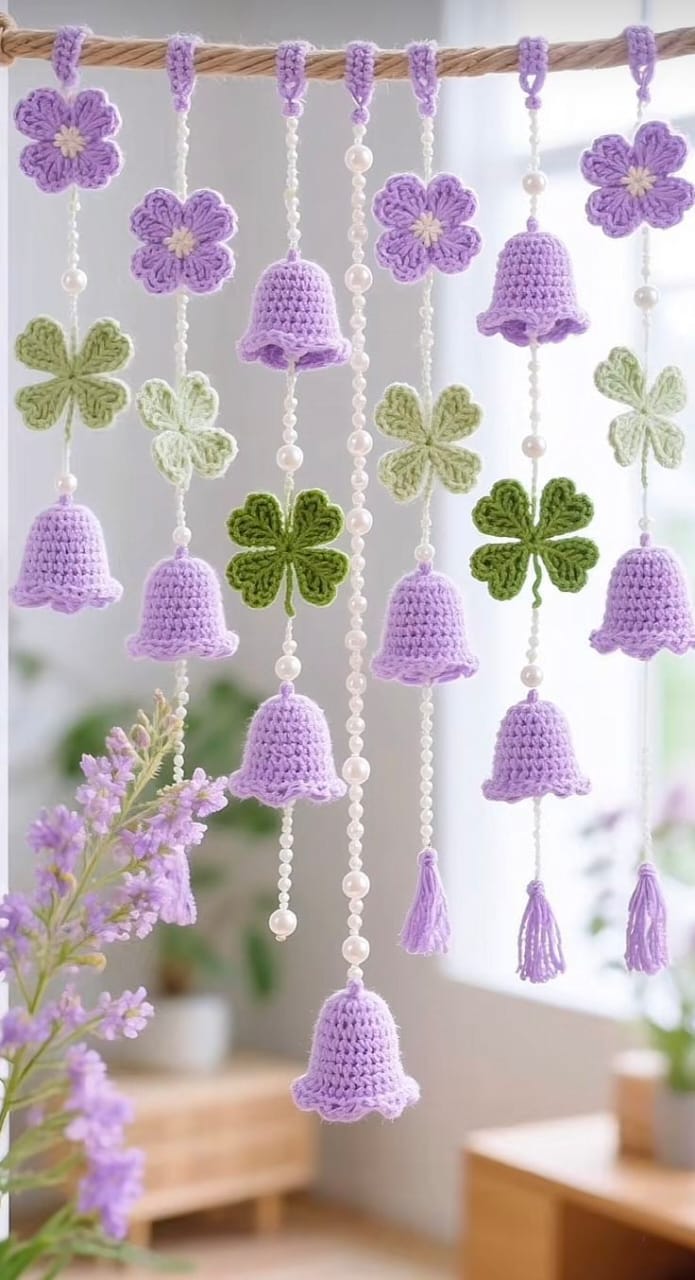 Crochet Floral Bell Hanging