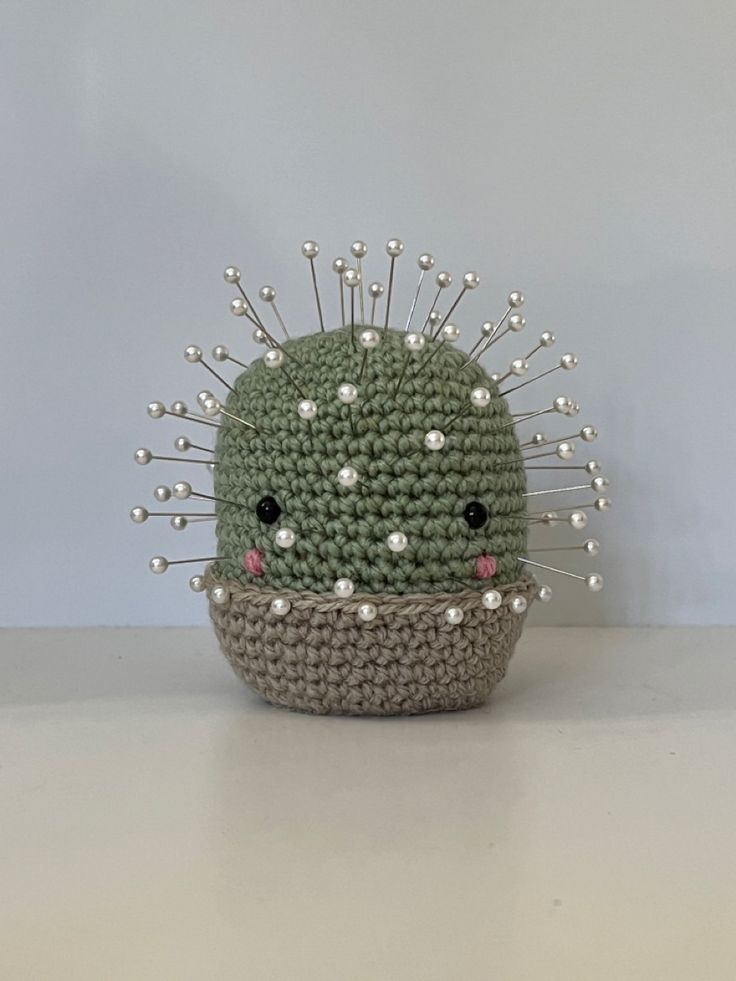 Crochet Cactus Hijab Pin Holder
