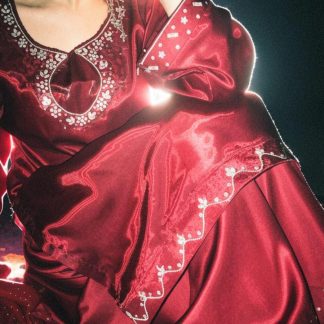 Deep Maroon Embroidered Silk Wear